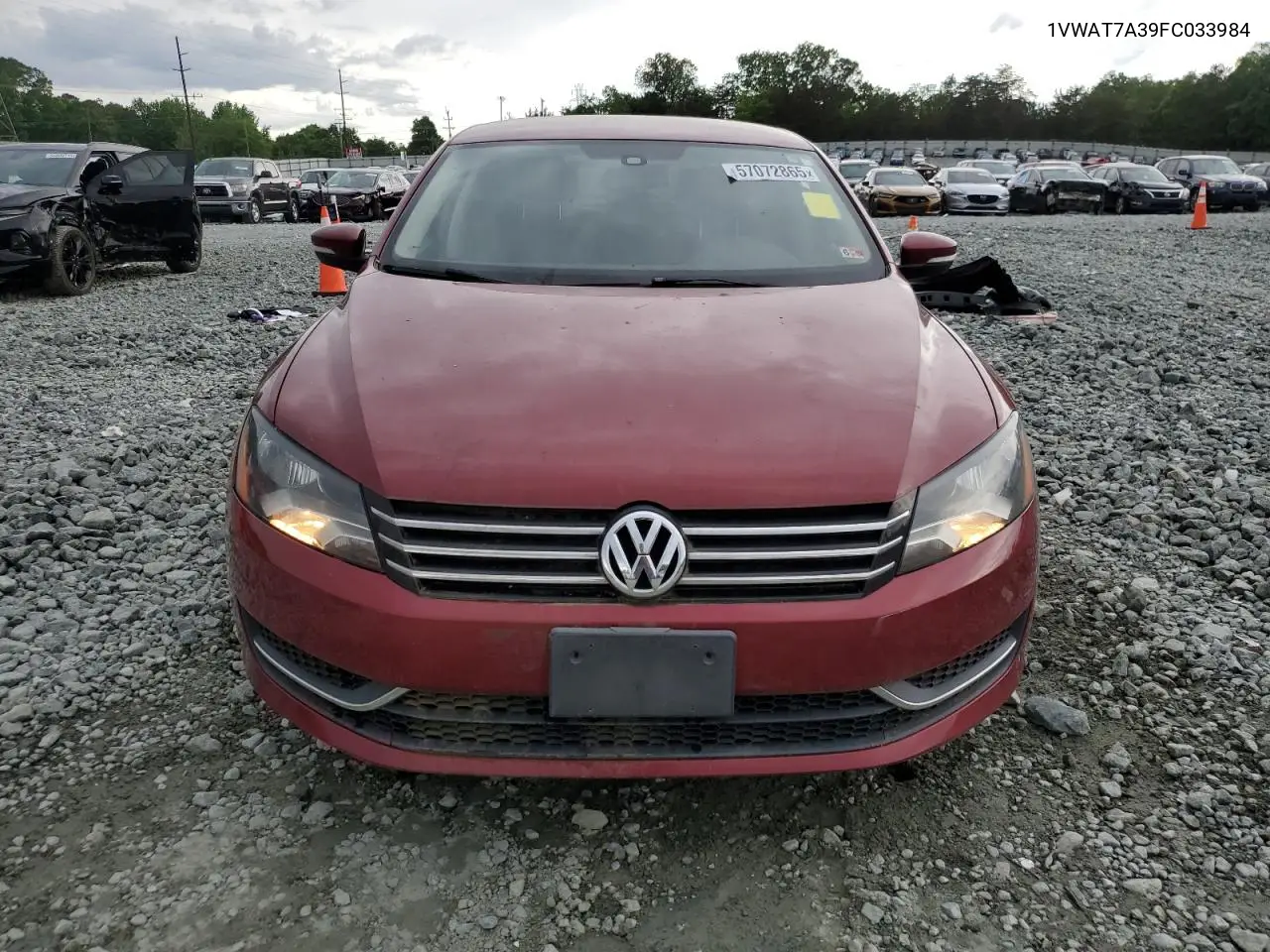 2015 Volkswagen Passat S VIN: 1VWAT7A39FC033984 Lot: 57072865