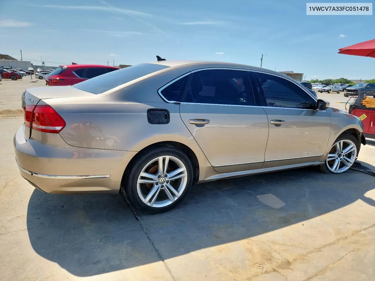 2015 Volkswagen Passat Sel VIN: 1VWCV7A33FC051478 Lot: 58621395