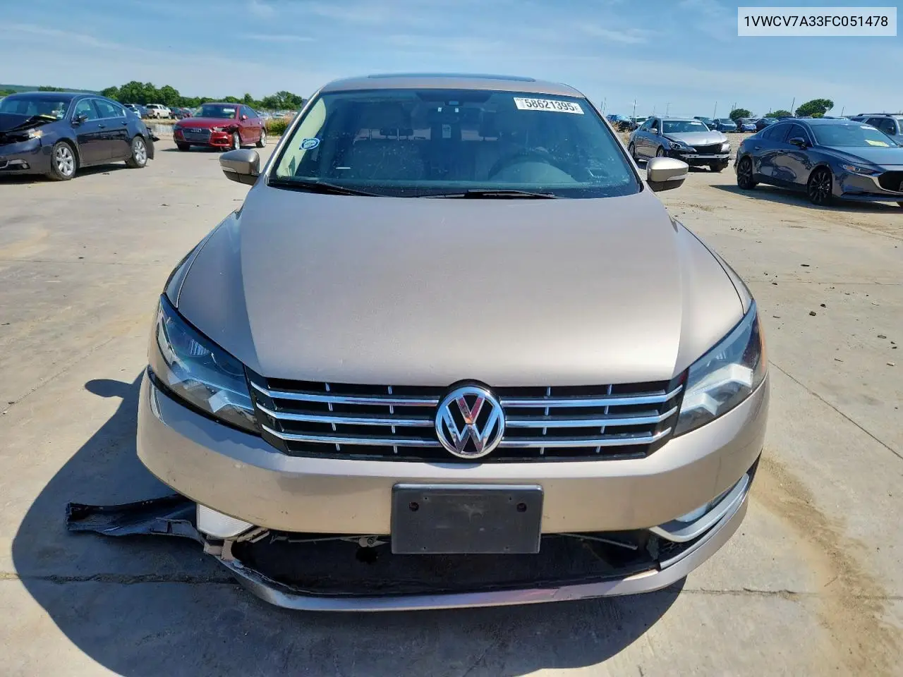 2015 Volkswagen Passat Sel VIN: 1VWCV7A33FC051478 Lot: 58621395