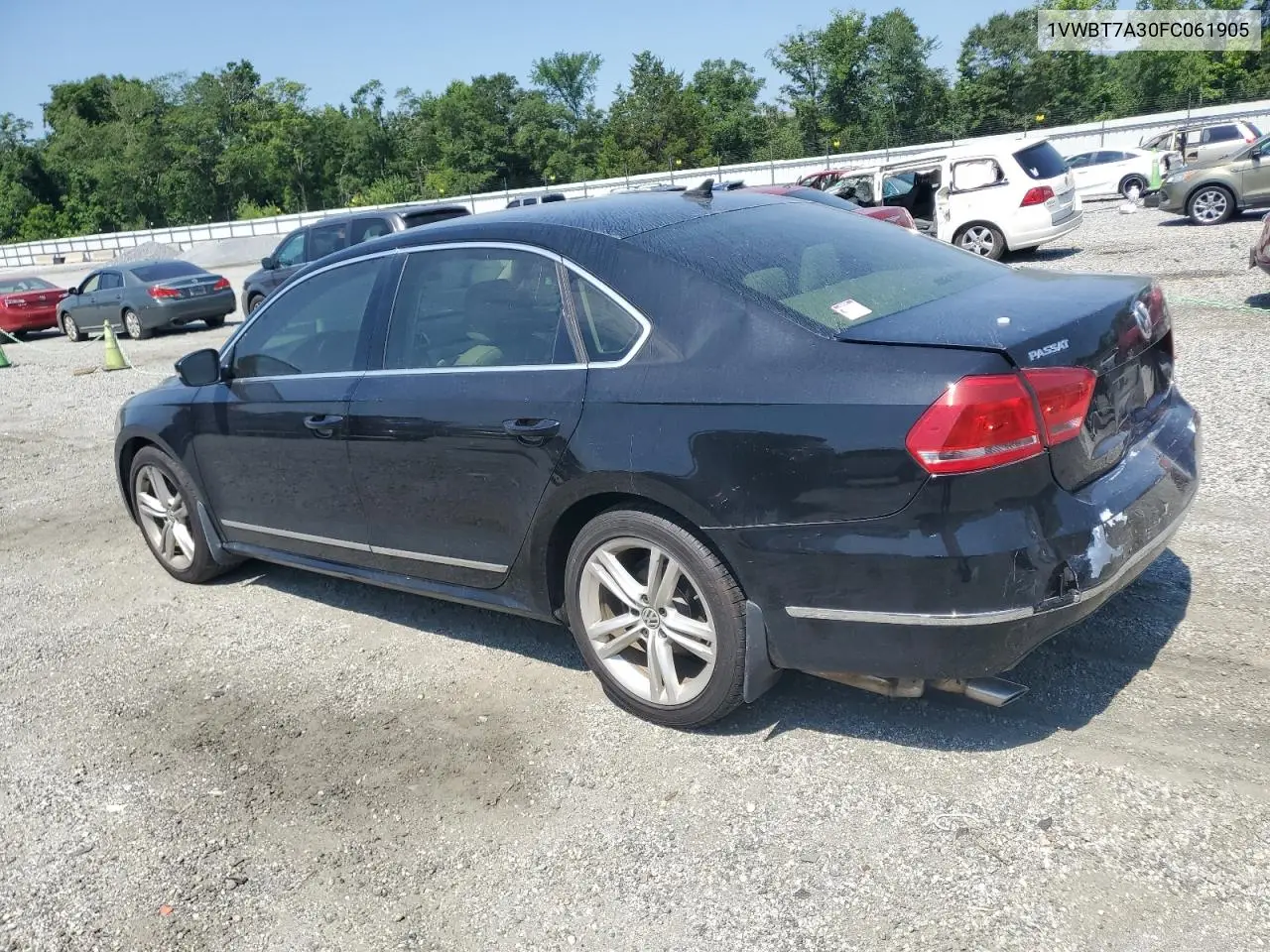2015 Volkswagen Passat Se VIN: 1VWBT7A30FC061905 Lot: 62072755