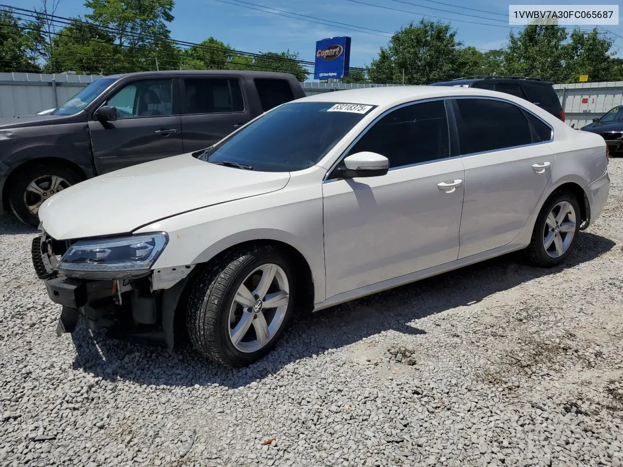 2015 Volkswagen Passat Se VIN: 1VWBV7A30FC065687 Lot: 63218375