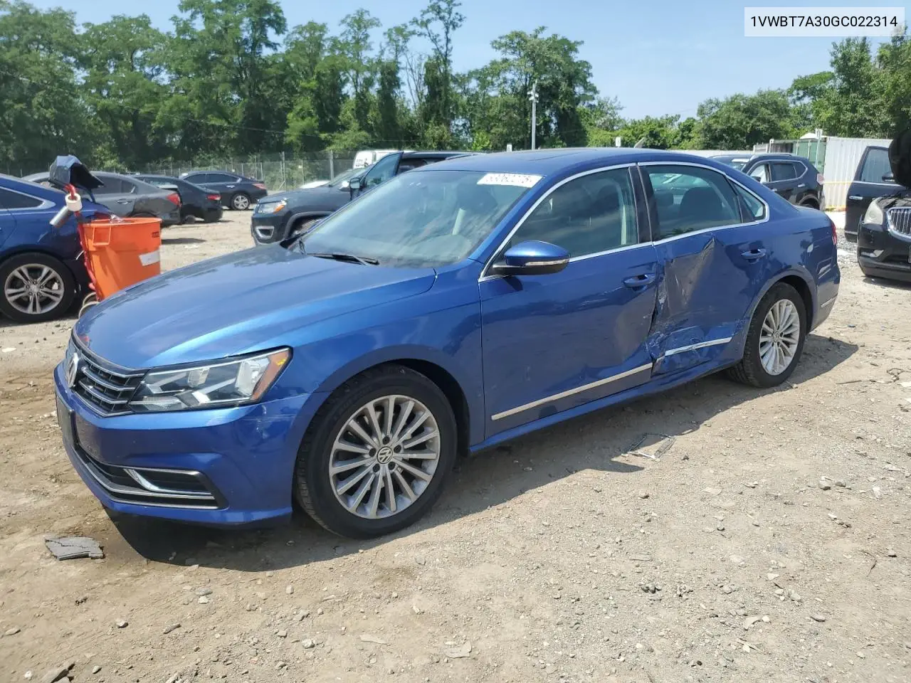 2016 Volkswagen Passat Se VIN: 1VWBT7A30GC022314 Lot: 63062275