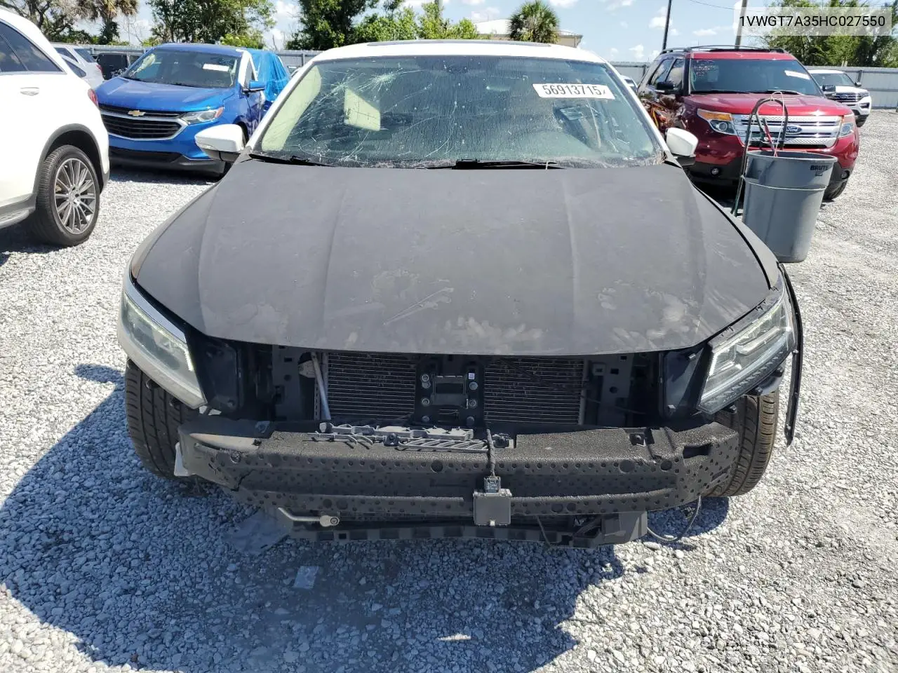 2017 Volkswagen Passat Se VIN: 1VWGT7A35HC027550 Lot: 56913715