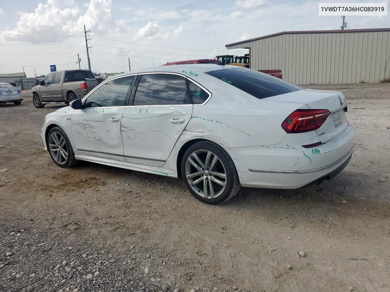 2017 Volkswagen Passat R-Line VIN: 1VWDT7A36HC083919 Lot: 62374415