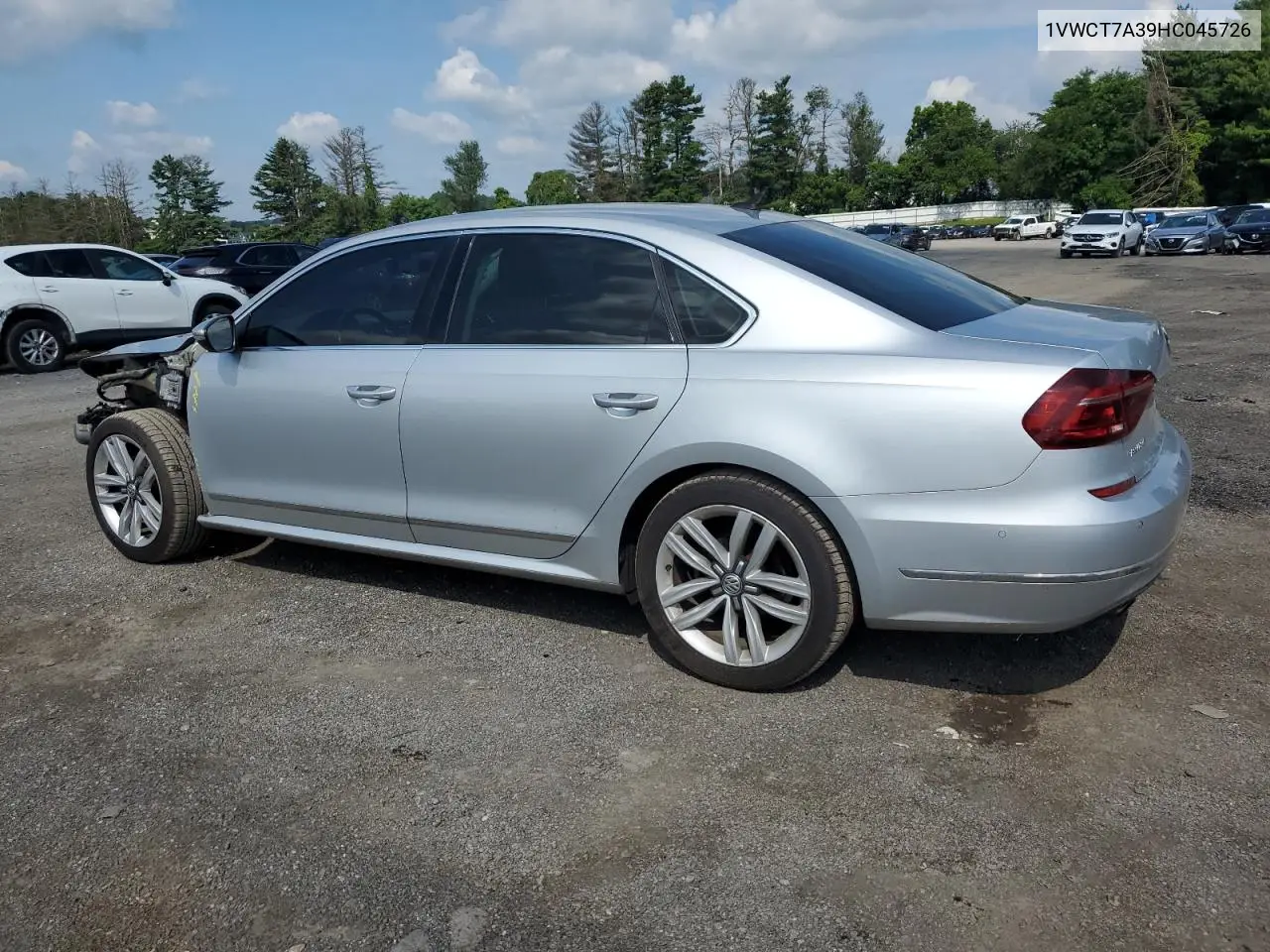 2017 Volkswagen Passat Sel Premium VIN: 1VWCT7A39HC045726 Lot: 62747425