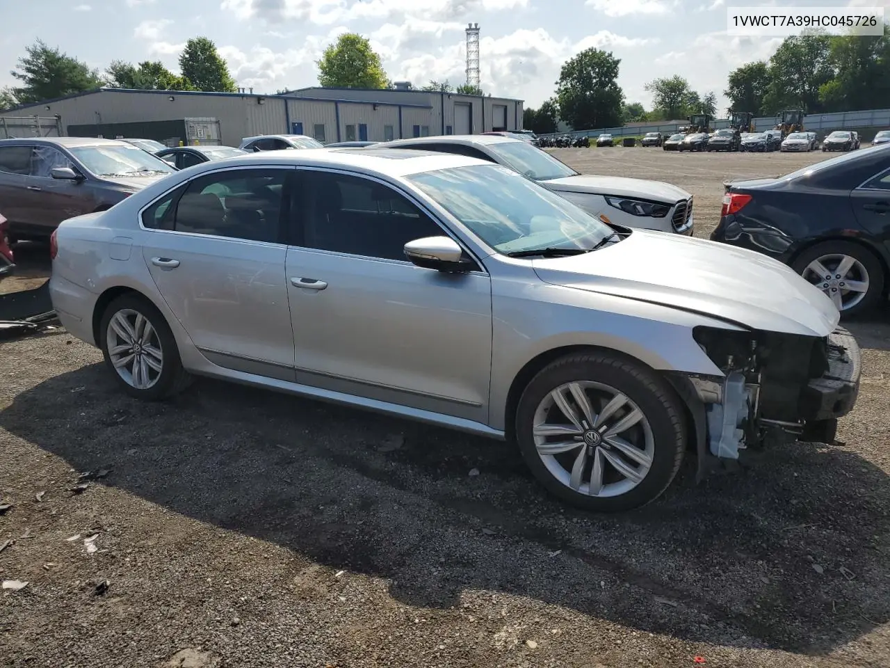 2017 Volkswagen Passat Sel Premium VIN: 1VWCT7A39HC045726 Lot: 62747425