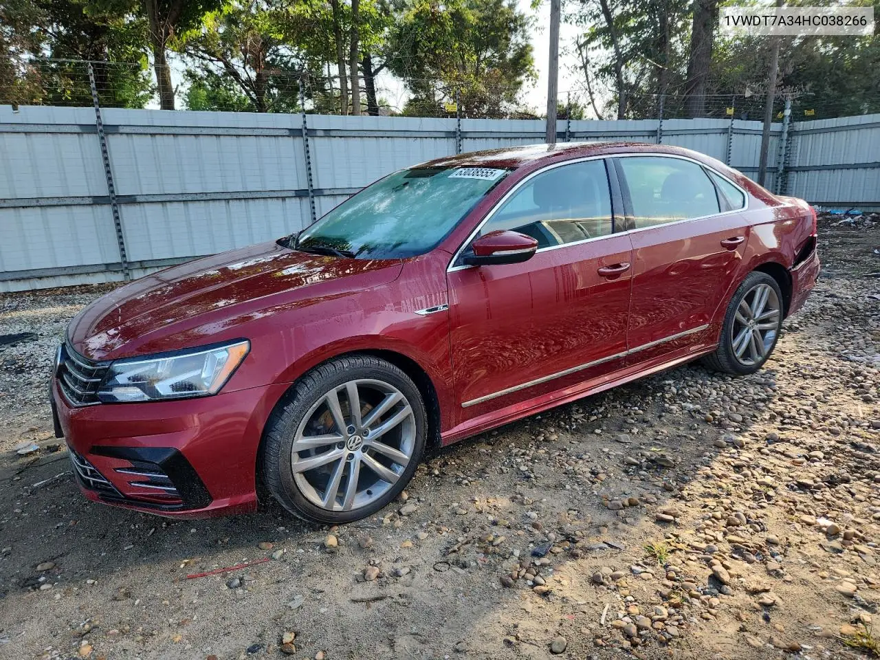 2017 Volkswagen Passat R-Line VIN: 1VWDT7A34HC038266 Lot: 63038555