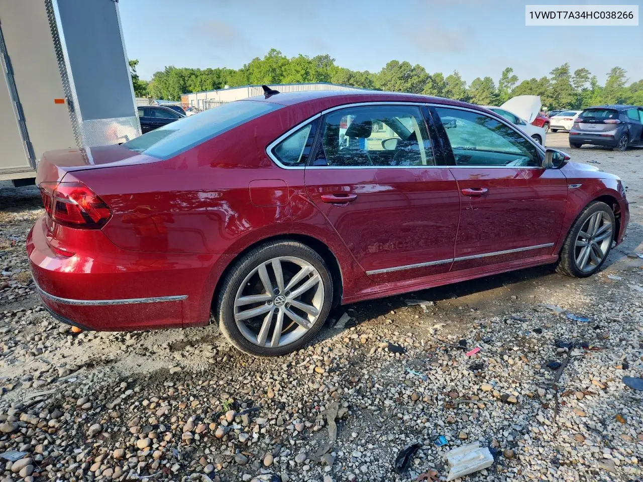 2017 Volkswagen Passat R-Line VIN: 1VWDT7A34HC038266 Lot: 63038555