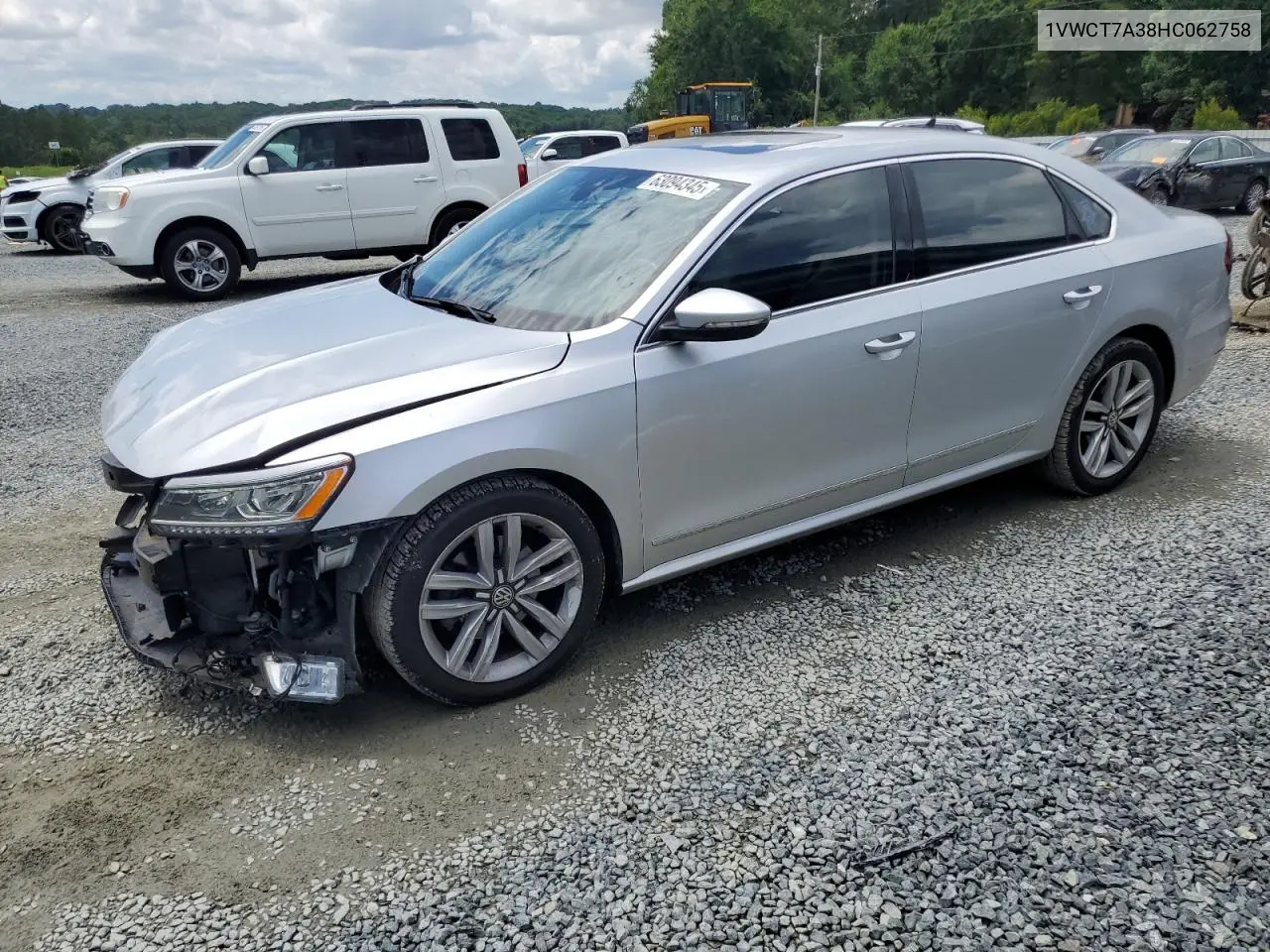 2017 Volkswagen Passat Sel Premium VIN: 1VWCT7A38HC062758 Lot: 63094345