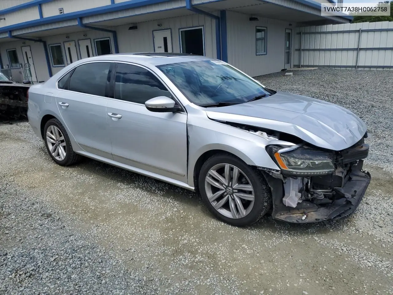 2017 Volkswagen Passat Sel Premium VIN: 1VWCT7A38HC062758 Lot: 63094345