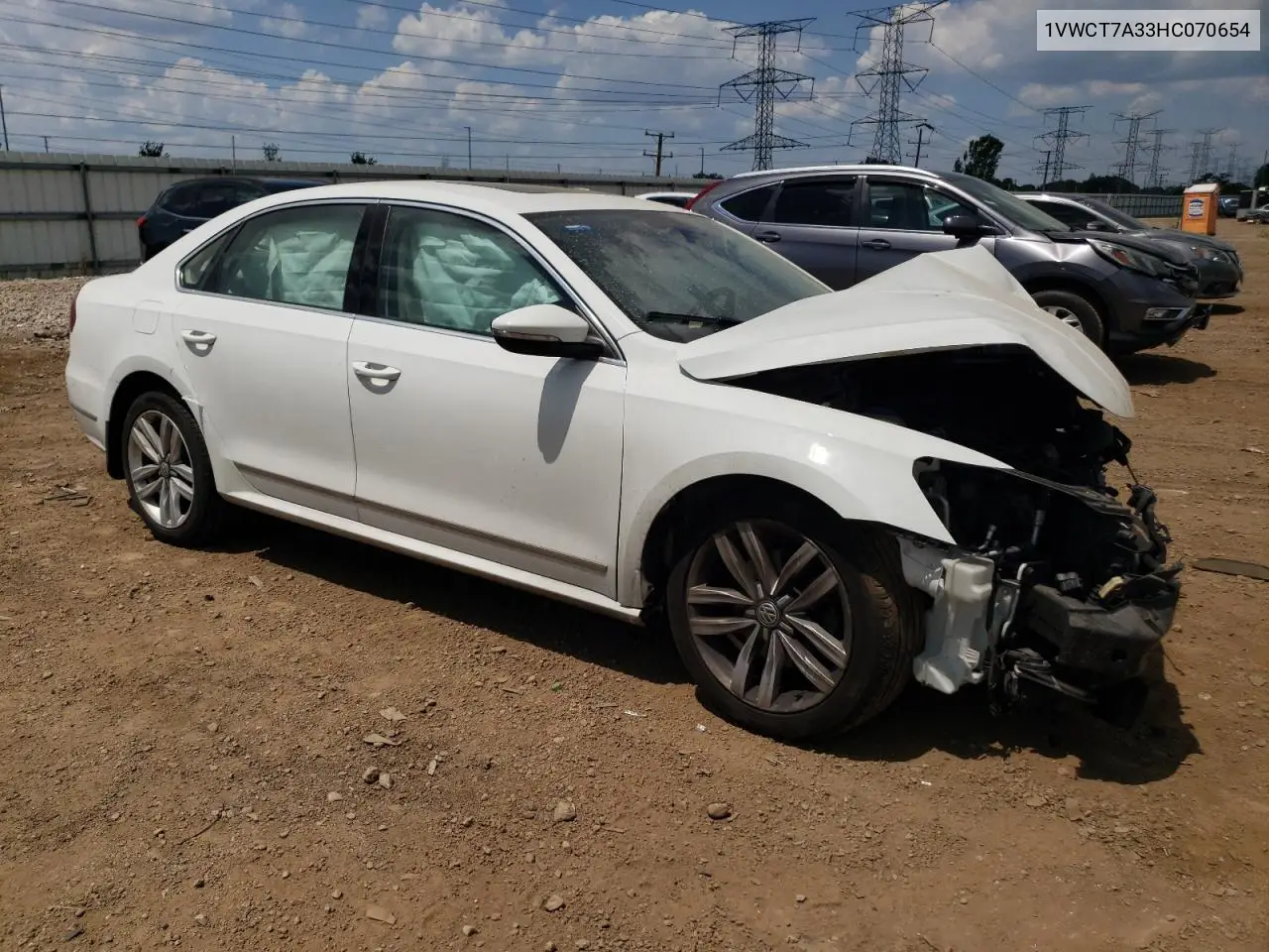 2017 Volkswagen Passat Sel Premium VIN: 1VWCT7A33HC070654 Lot: 63343525