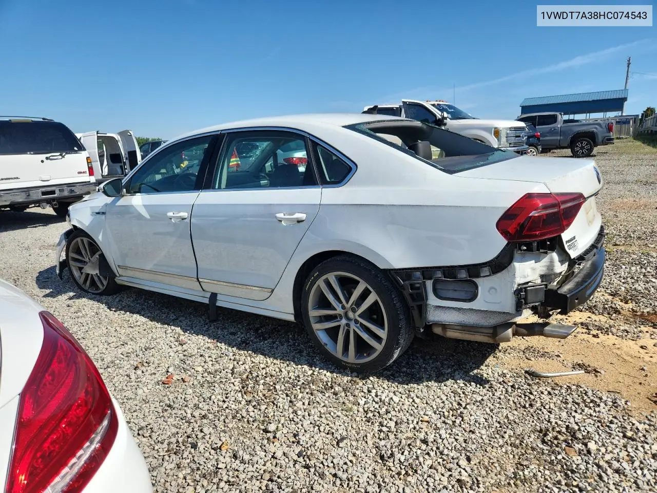 2017 Volkswagen Passat R-Line VIN: 1VWDT7A38HC074543 Lot: 63384485