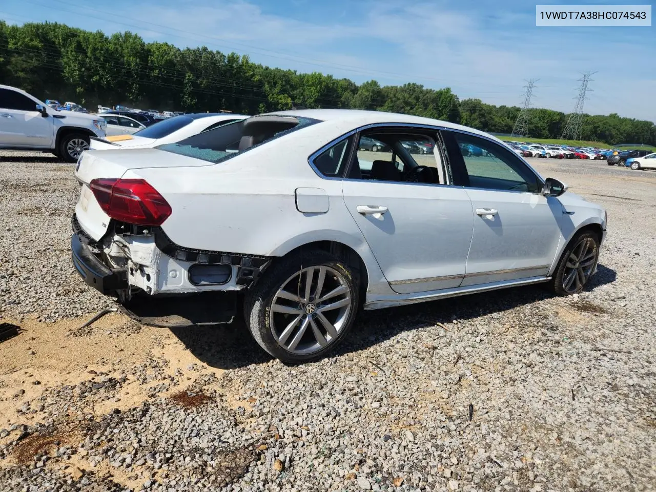 2017 Volkswagen Passat R-Line VIN: 1VWDT7A38HC074543 Lot: 63384485