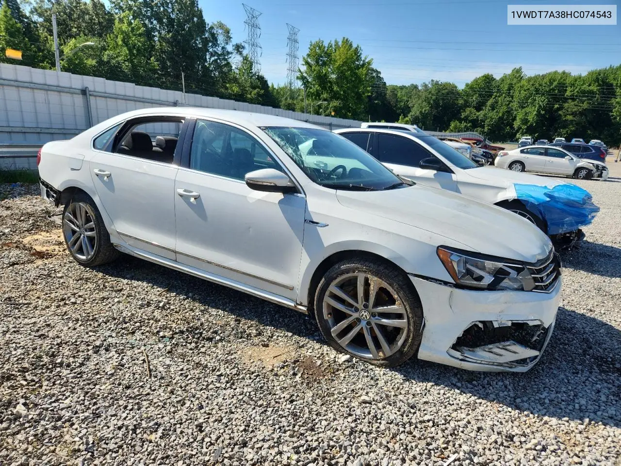 2017 Volkswagen Passat R-Line VIN: 1VWDT7A38HC074543 Lot: 63384485