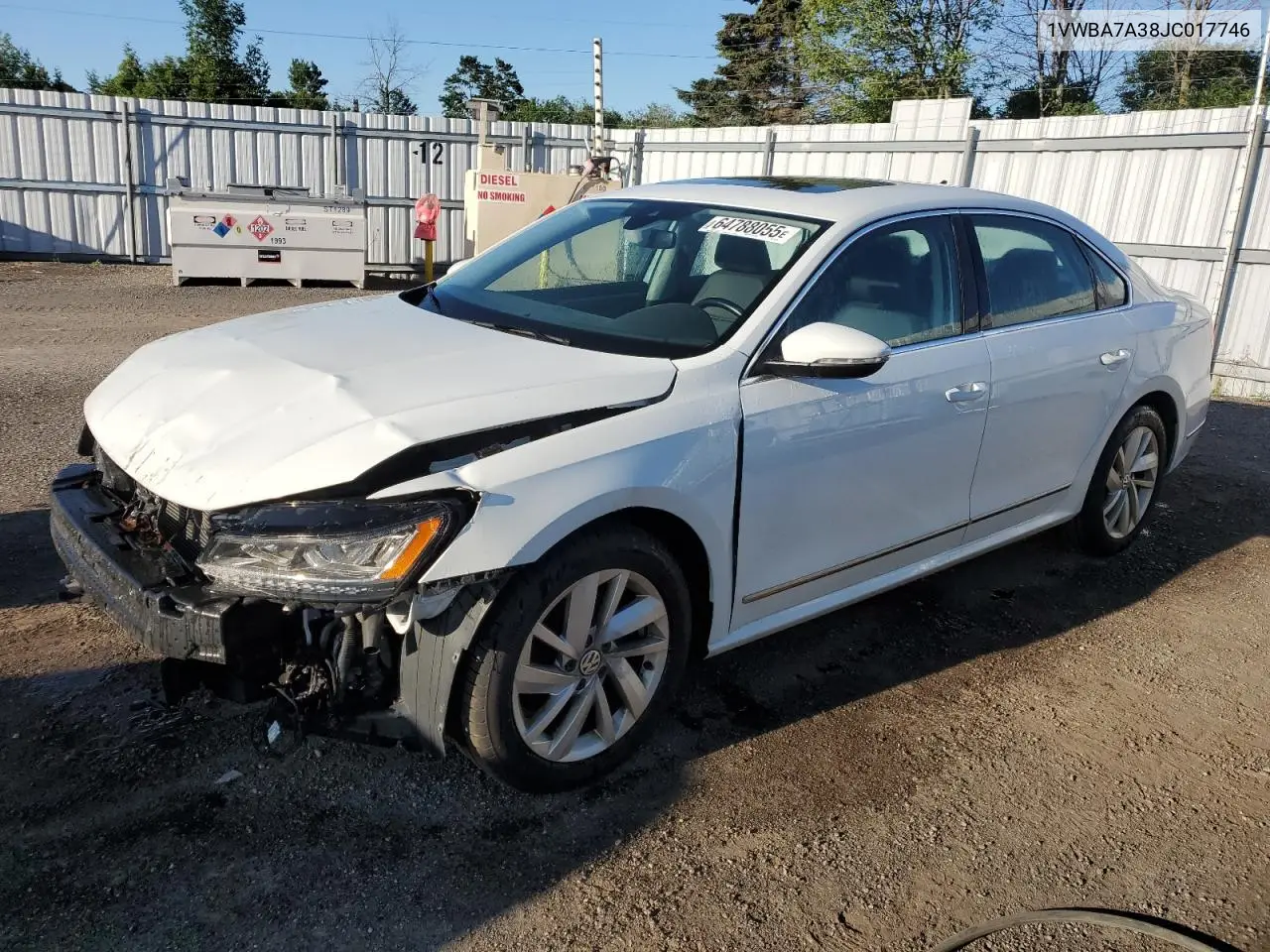 2018 Volkswagen Passat Se VIN: 1VWBA7A38JC017746 Lot: 64788055