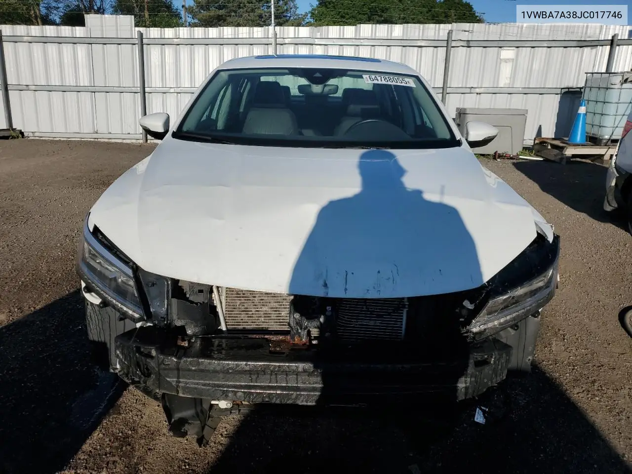2018 Volkswagen Passat Se VIN: 1VWBA7A38JC017746 Lot: 64788055