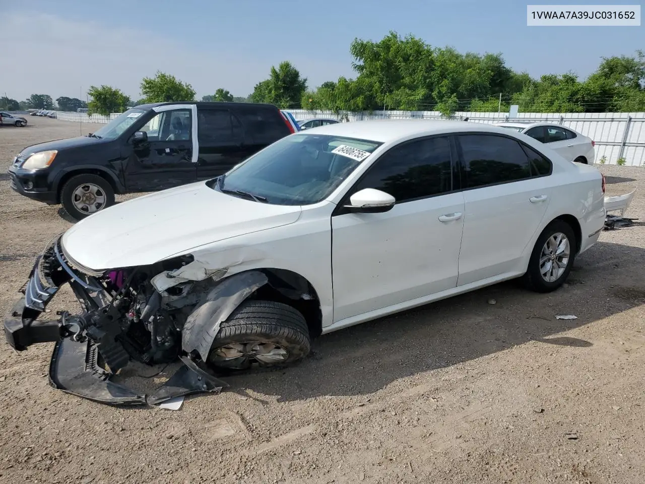2018 Volkswagen Passat S VIN: 1VWAA7A39JC031652 Lot: 64906755