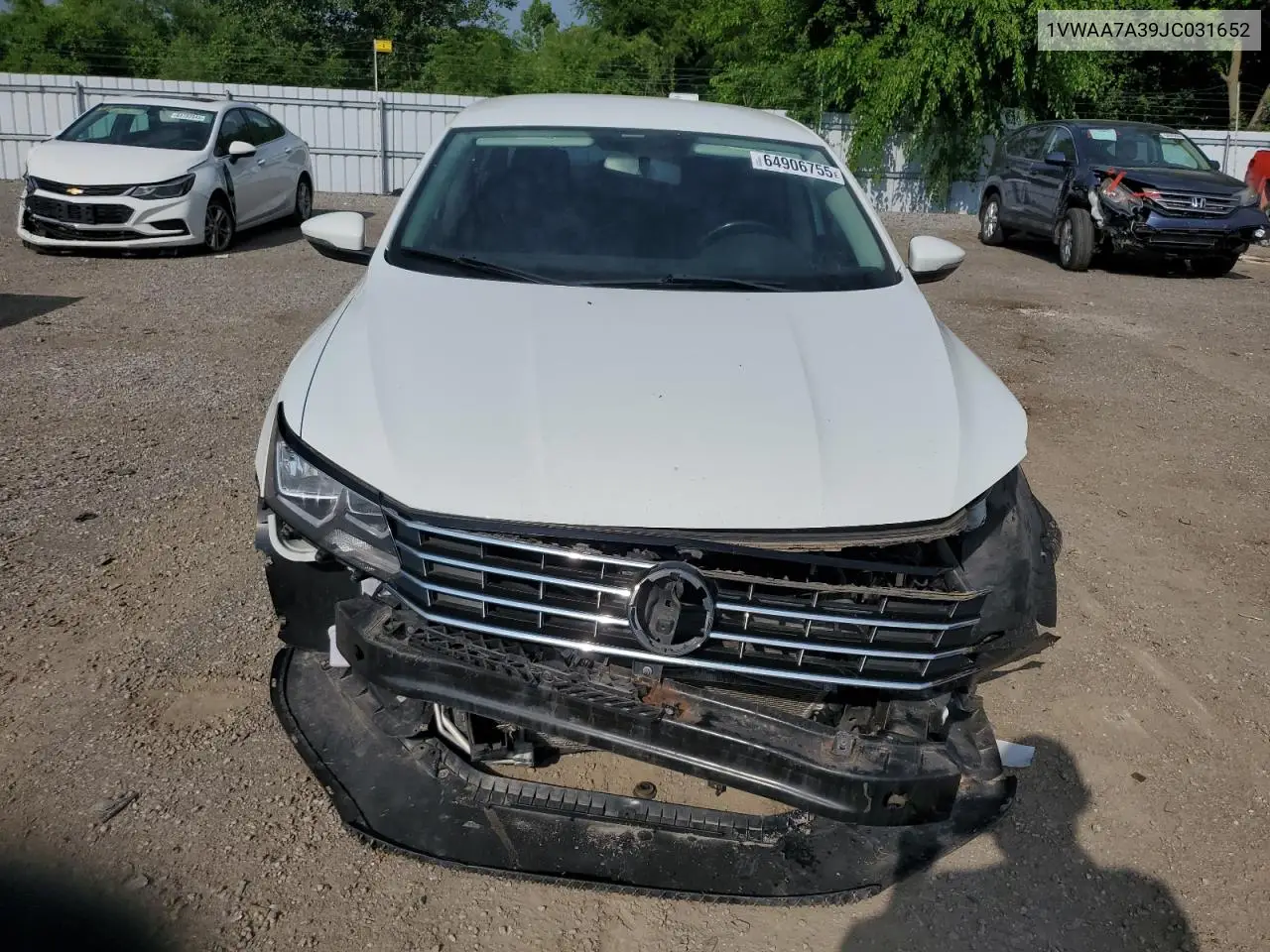 2018 Volkswagen Passat S VIN: 1VWAA7A39JC031652 Lot: 64906755