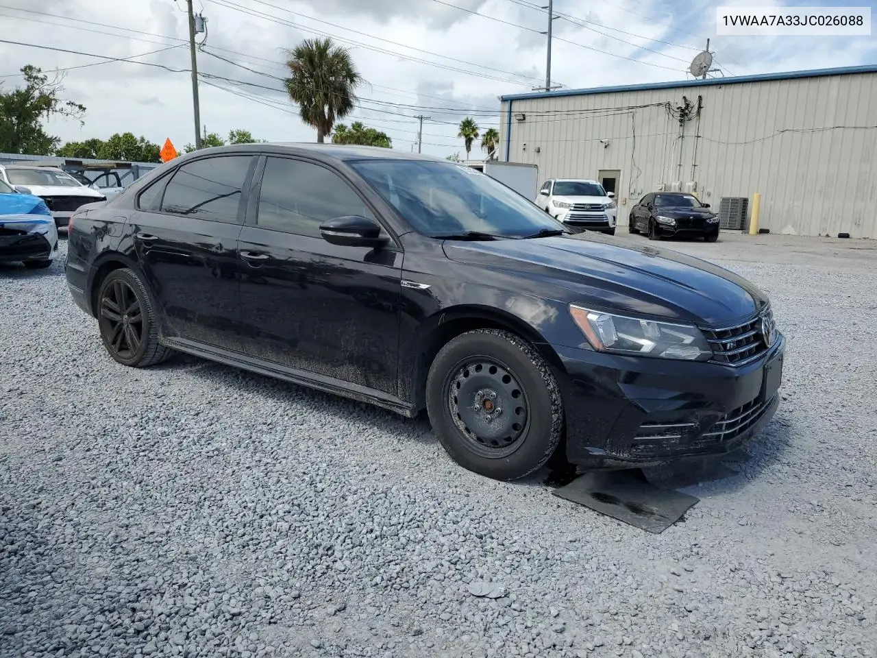 2018 Volkswagen Passat S VIN: 1VWAA7A33JC026088 Lot: 65312455