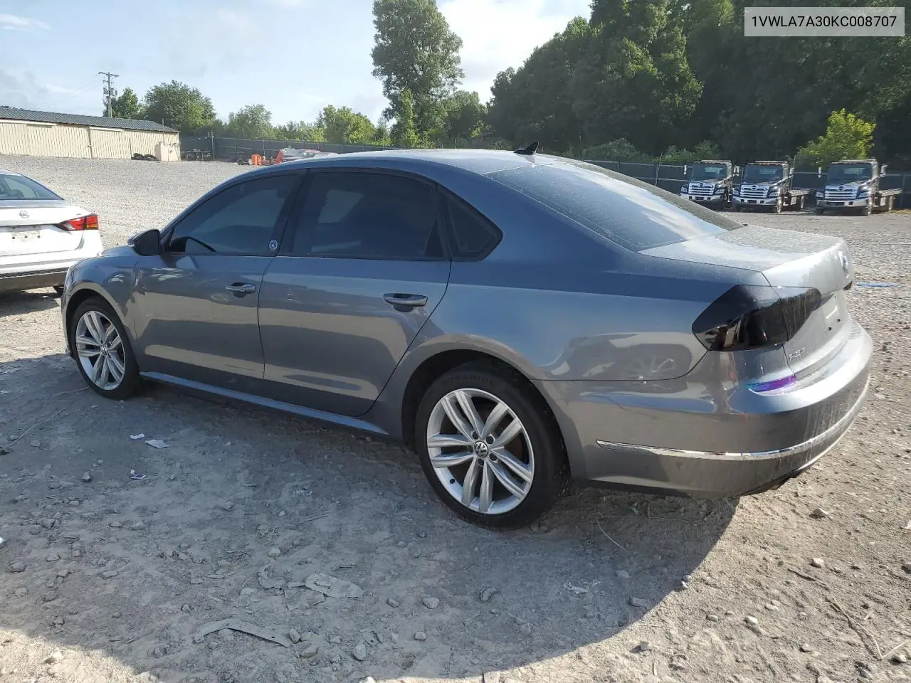 2019 Volkswagen Passat Wolfsburg VIN: 1VWLA7A30KC008707 Lot: 62858445