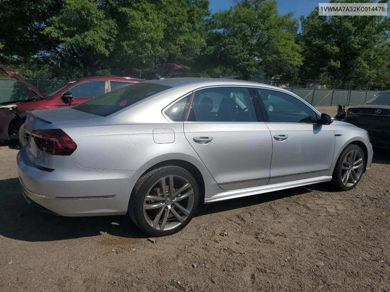 2019 Volkswagen Passat Se R-Line VIN: 1VWMA7A32KC014478 Lot: 63054045