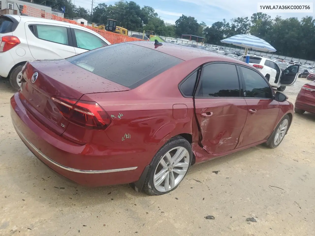2019 Volkswagen Passat Wolfsburg VIN: 1VWLA7A36KC000756 Lot: 65017865