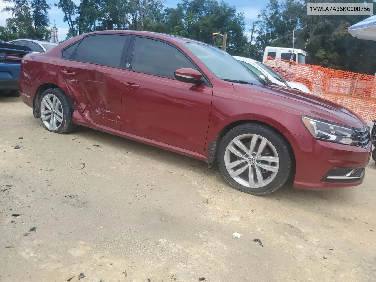 2019 Volkswagen Passat Wolfsburg VIN: 1VWLA7A36KC000756 Lot: 65017865