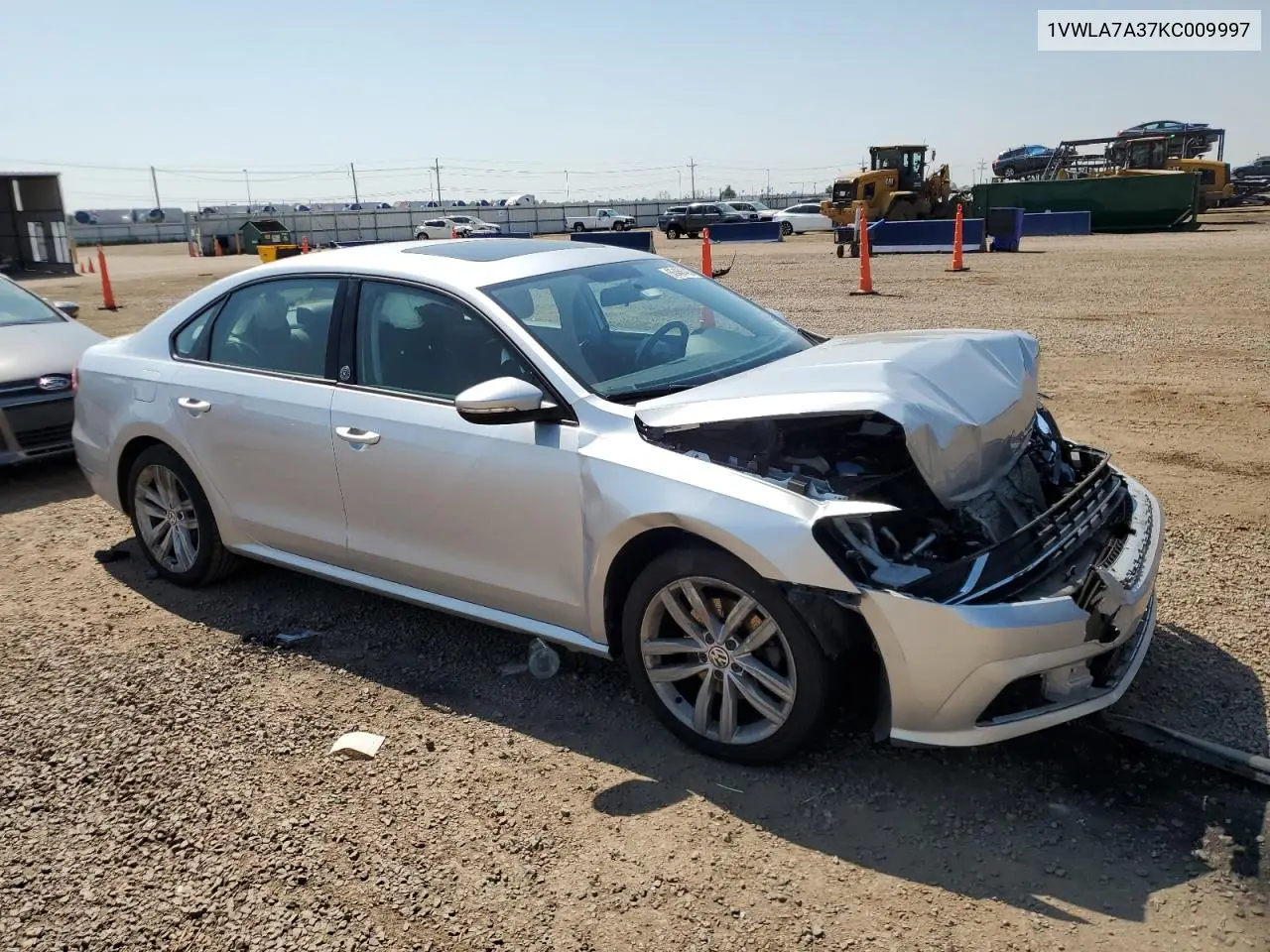 2019 Volkswagen Passat Wolfsburg VIN: 1VWLA7A37KC009997 Lot: 65456425