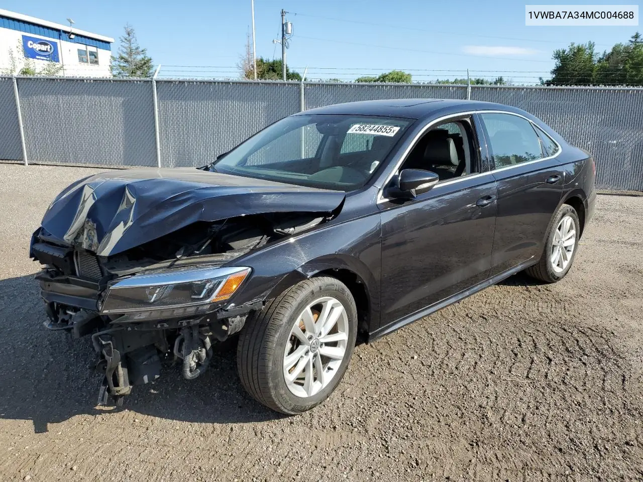 2021 Volkswagen Passat Highline VIN: 1VWBA7A34MC004688 Lot: 58244855