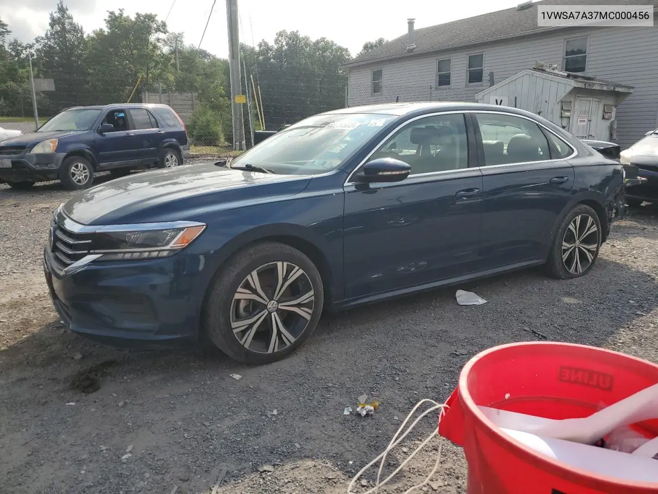 2021 Volkswagen Passat Se VIN: 1VWSA7A37MC000456 Lot: 65911905