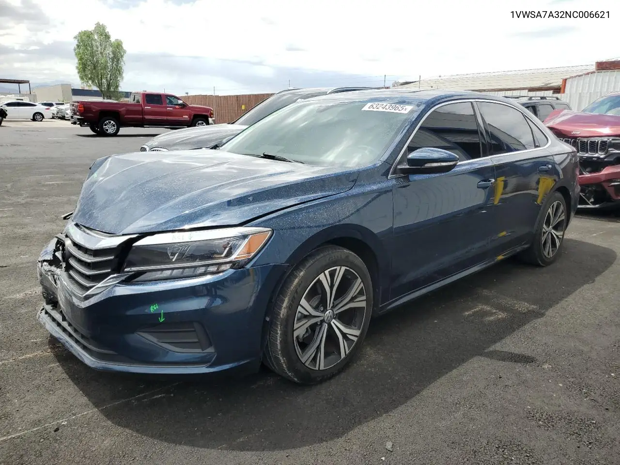2022 Volkswagen Passat Se VIN: 1VWSA7A32NC006621 Lot: 63243965