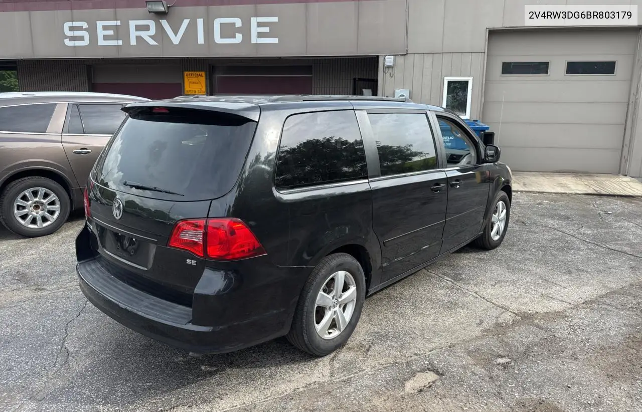 2011 Volkswagen Routan Se VIN: 2V4RW3DG6BR803179 Lot: 61144745