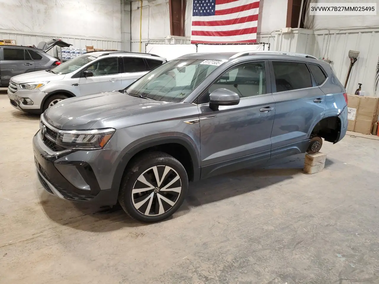 2022 Volkswagen Taos Se VIN: 3VVWX7B27NM025495 Lot: 51121535