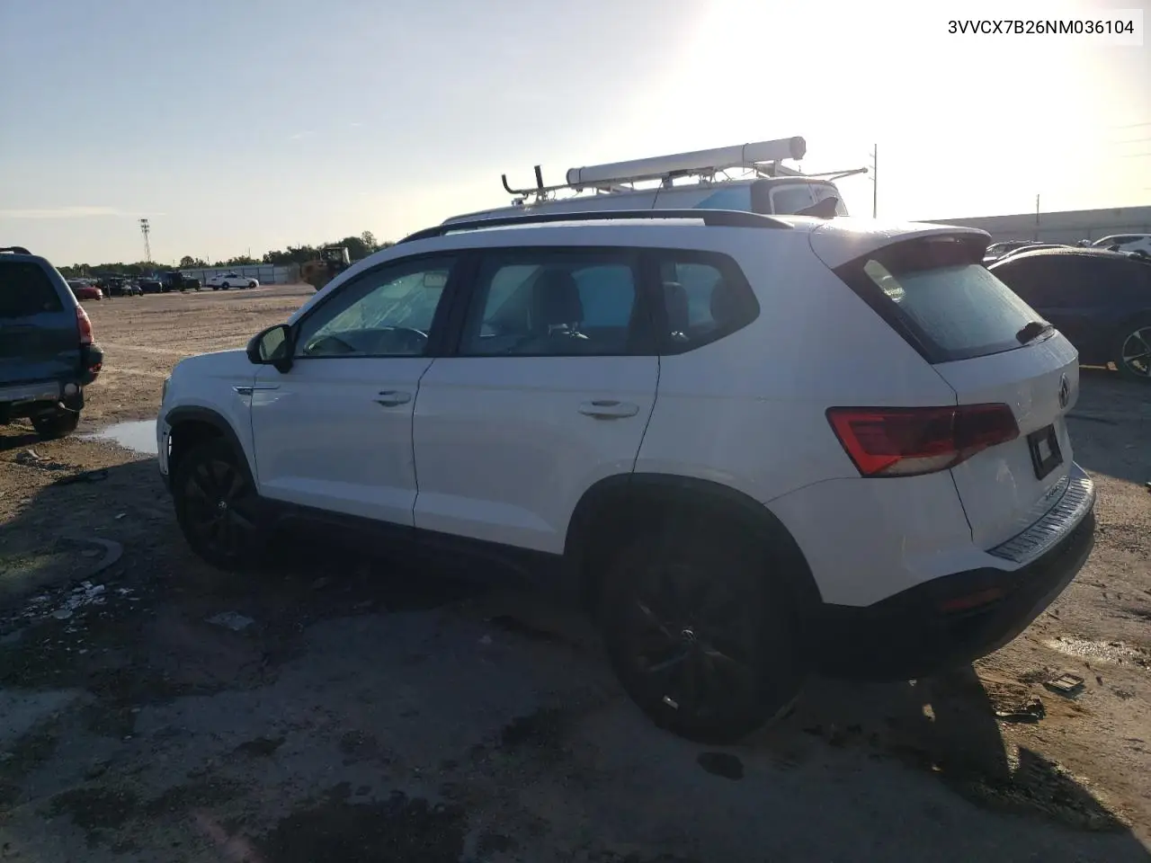 2022 Volkswagen Taos S VIN: 3VVCX7B26NM036104 Lot: 58290935