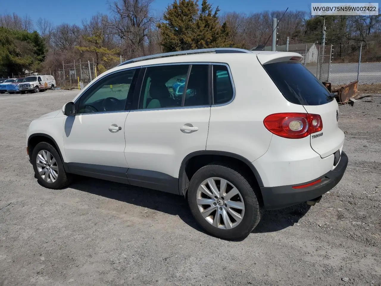 2009 Volkswagen Tiguan Se VIN: WVGBV75N59W002422 Lot: 50667645