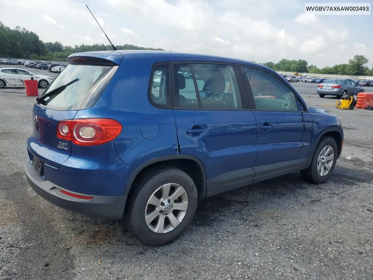 2010 Volkswagen Tiguan Se VIN: WVGBV7AX6AW003493 Lot: 63306055
