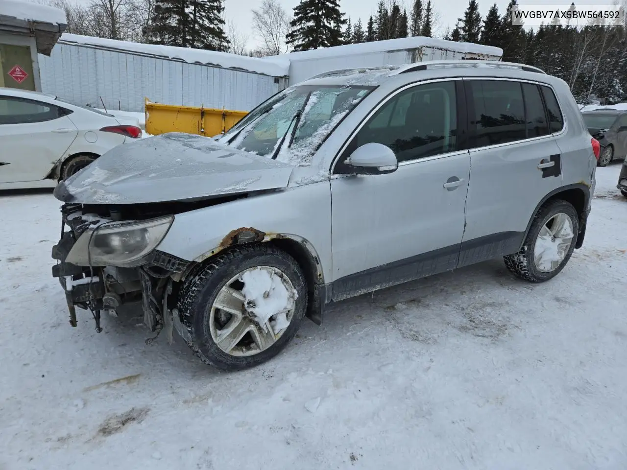 2011 Volkswagen Tiguan S VIN: WVGBV7AX5BW564592 Lot: 43466905