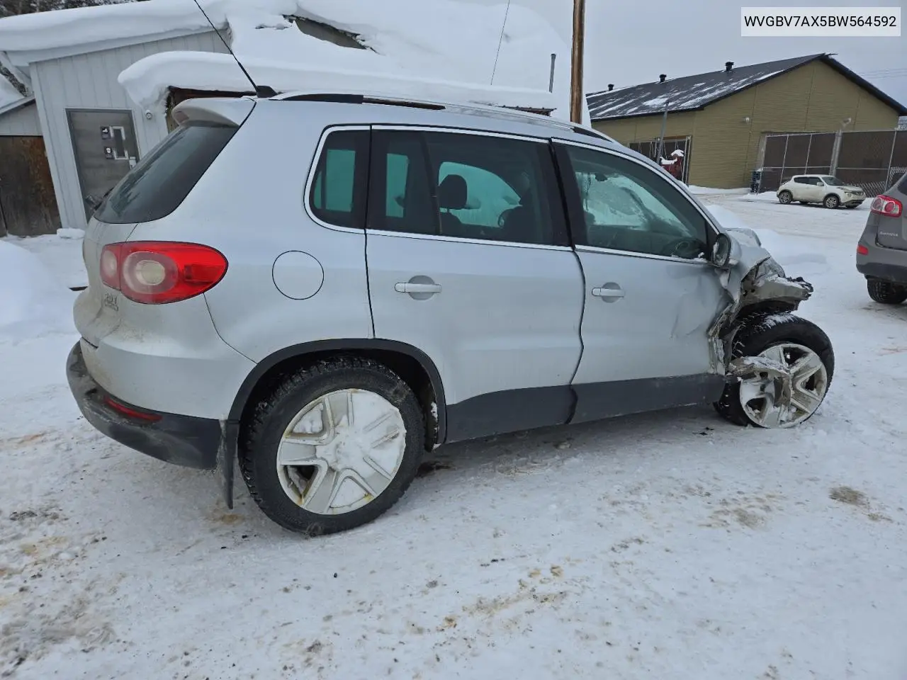 2011 Volkswagen Tiguan S VIN: WVGBV7AX5BW564592 Lot: 43466905