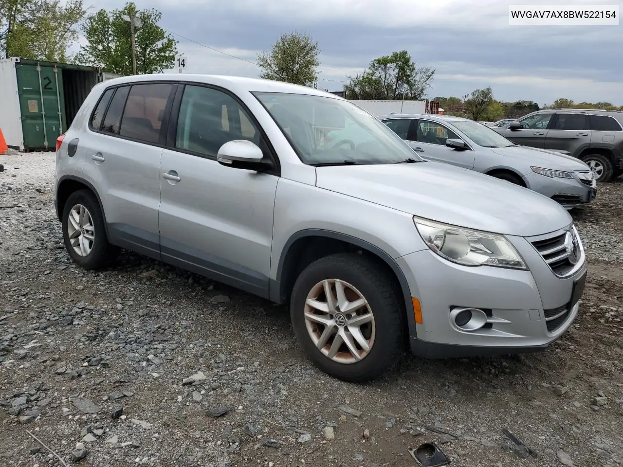 2011 Volkswagen Tiguan S VIN: WVGAV7AX8BW522154 Lot: 53180775