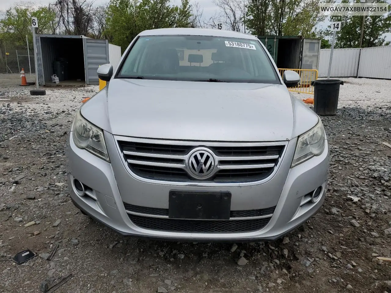 2011 Volkswagen Tiguan S VIN: WVGAV7AX8BW522154 Lot: 53180775