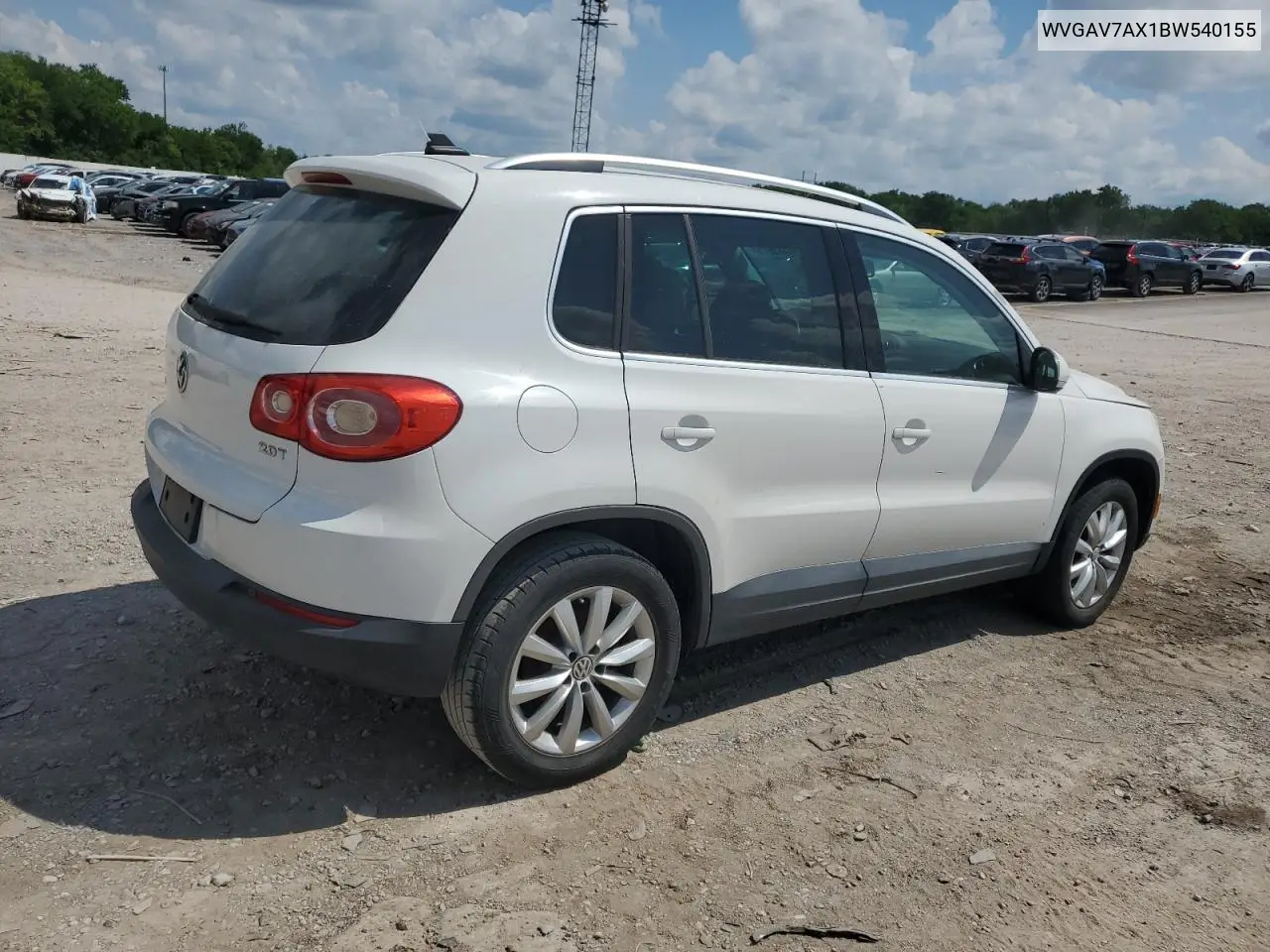 2011 Volkswagen Tiguan S VIN: WVGAV7AX1BW540155 Lot: 56483975