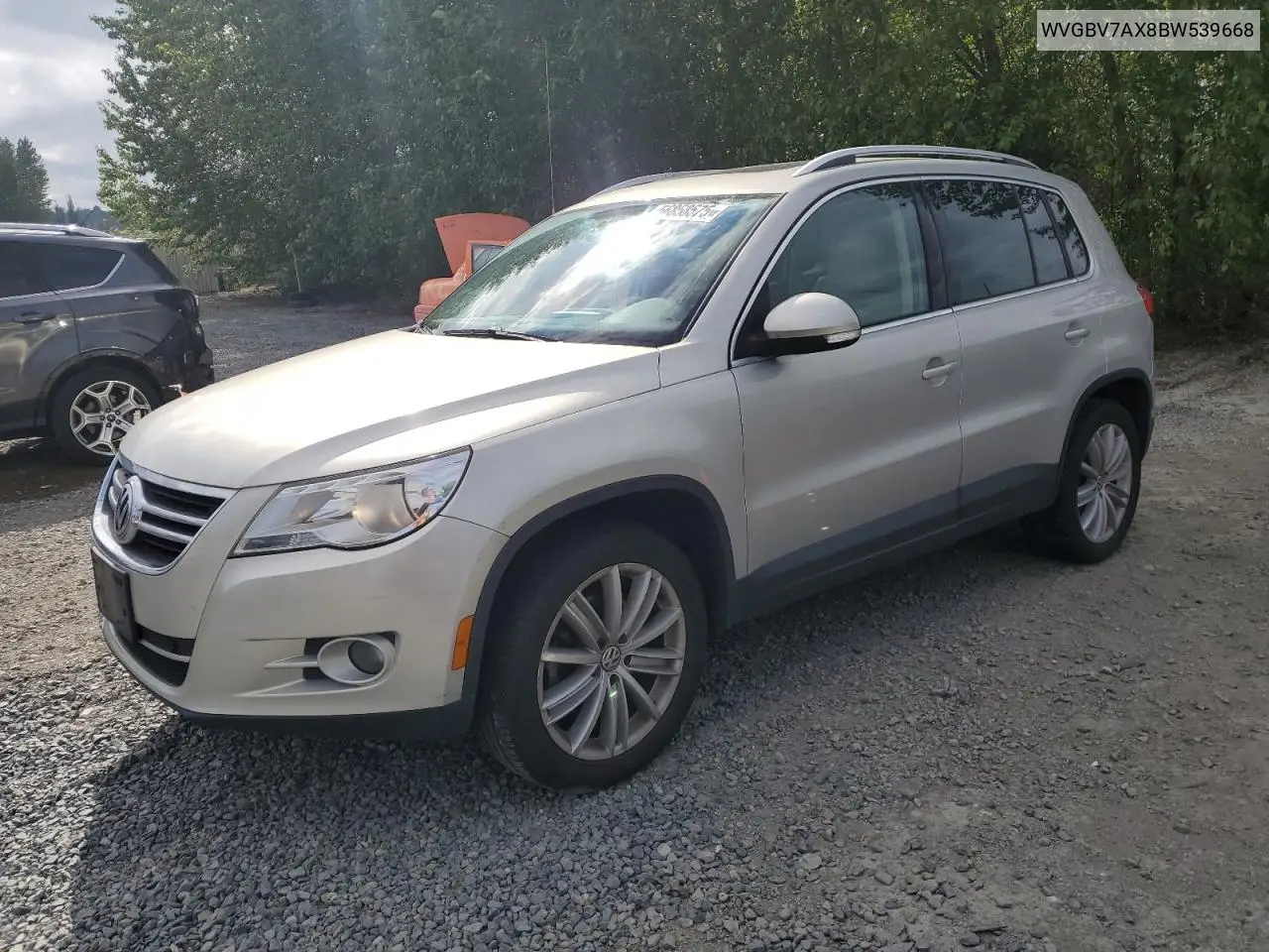 2011 Volkswagen Tiguan S VIN: WVGBV7AX8BW539668 Lot: 56858575