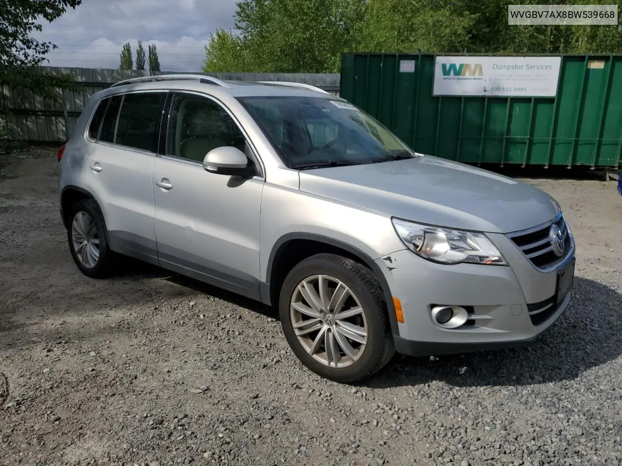 2011 Volkswagen Tiguan S VIN: WVGBV7AX8BW539668 Lot: 56858575