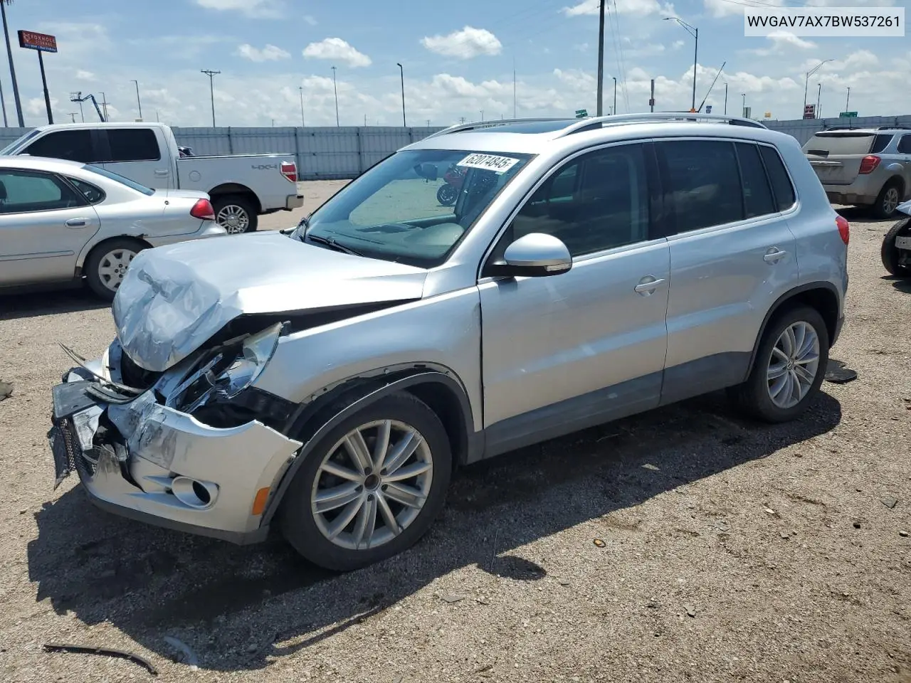 2011 Volkswagen Tiguan S VIN: WVGAV7AX7BW537261 Lot: 62074845