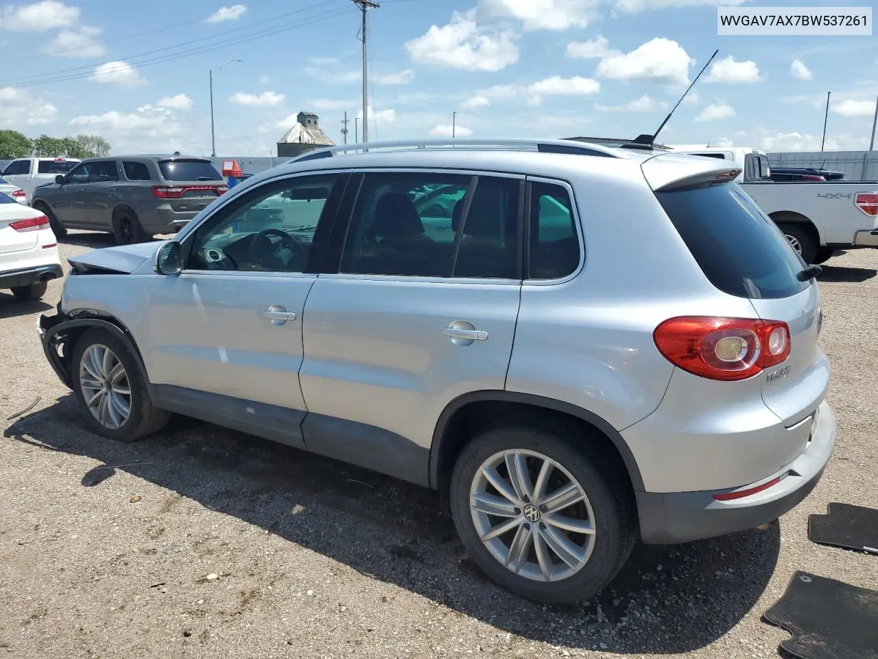 2011 Volkswagen Tiguan S VIN: WVGAV7AX7BW537261 Lot: 62074845