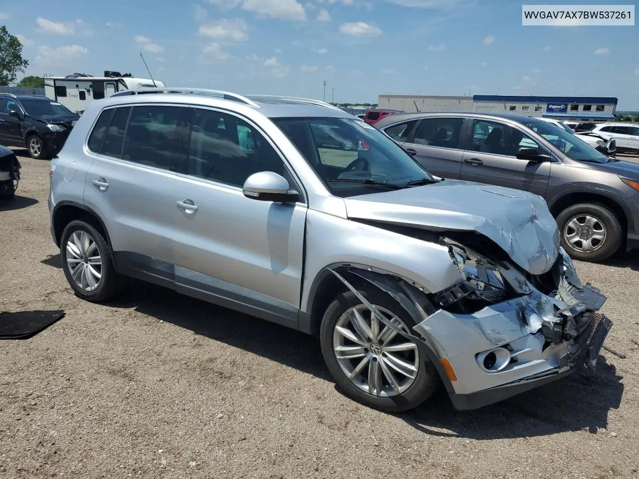 2011 Volkswagen Tiguan S VIN: WVGAV7AX7BW537261 Lot: 62074845