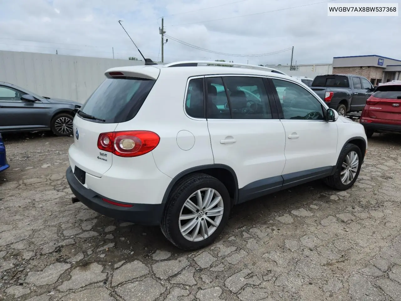 2011 Volkswagen Tiguan S VIN: WVGBV7AX8BW537368 Lot: 62708865