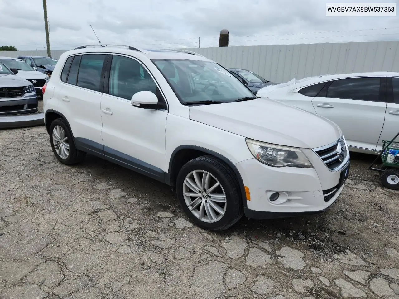 2011 Volkswagen Tiguan S VIN: WVGBV7AX8BW537368 Lot: 62708865