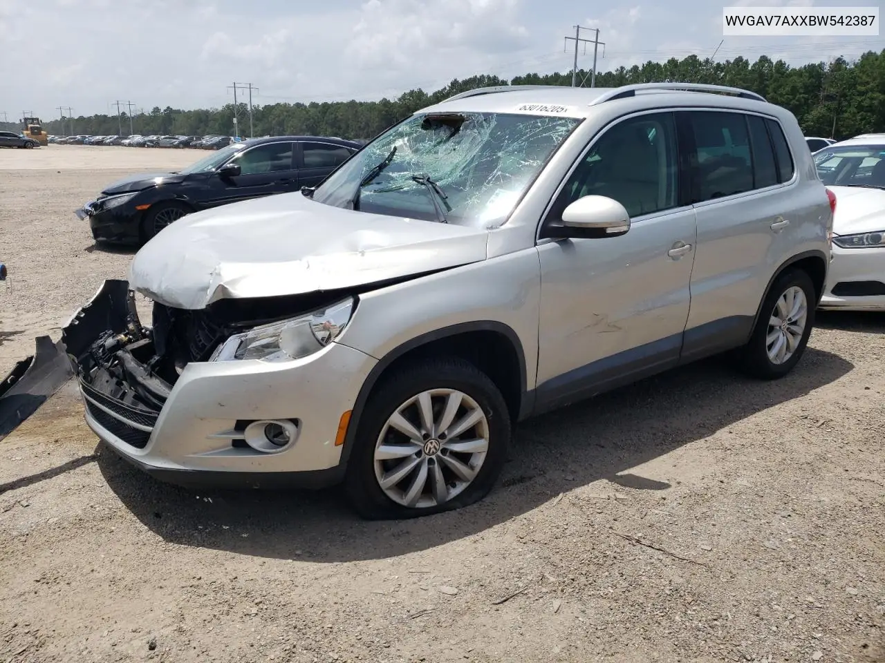2011 Volkswagen Tiguan S VIN: WVGAV7AXXBW542387 Lot: 63016205