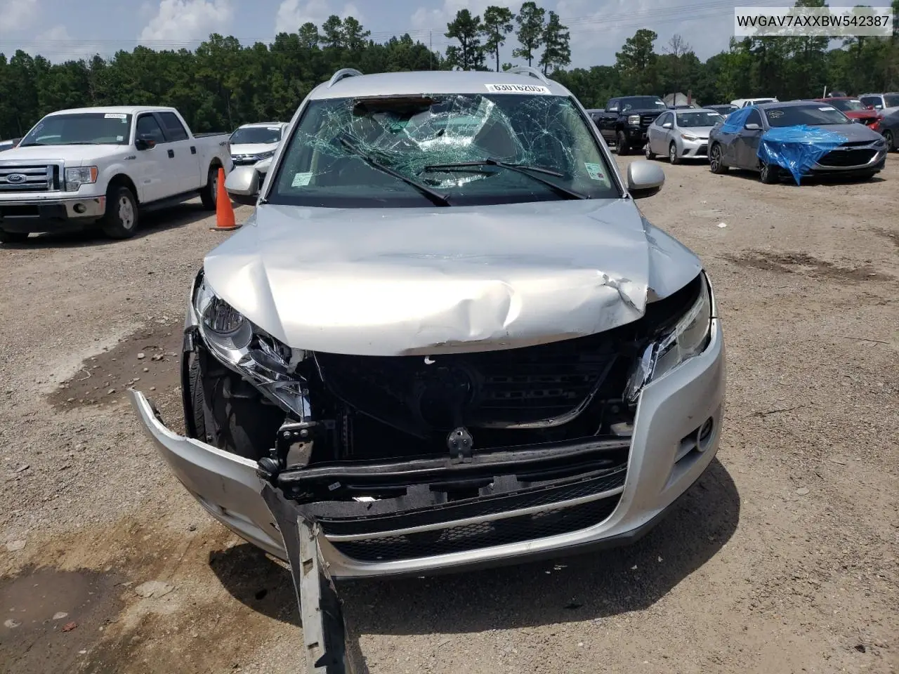 2011 Volkswagen Tiguan S VIN: WVGAV7AXXBW542387 Lot: 63016205